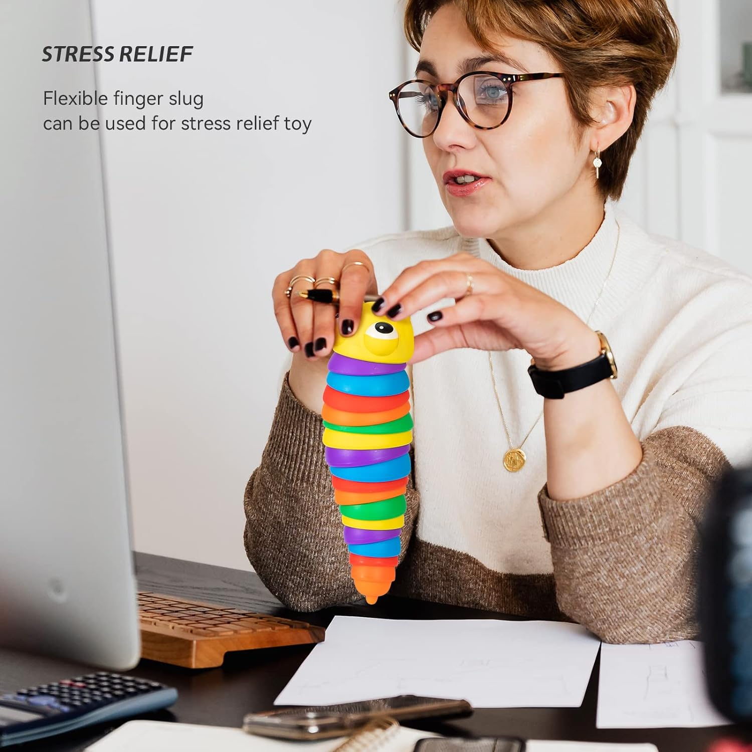 3D Rainbow Color Plastic Slug Fidget Toys, Stress Relieving Toy, Sensory Slug Toy for Boys and Girls, Finger slug Toy, for Autistic, Caterpillar Fidget Toys Stress Relief Gifts for Toddlers Kids Adults  (1 Pc) 3D Rainbow Color Plastic Slug Fidget Toys, Stress Relieving Toy, Sensory Slug Toy for Boys and Girls, Finger slug Toy, for Autistic, Caterpillar Fidget Toys Stress Relief Gifts for Toddlers Kids Adults  (1 Pc)